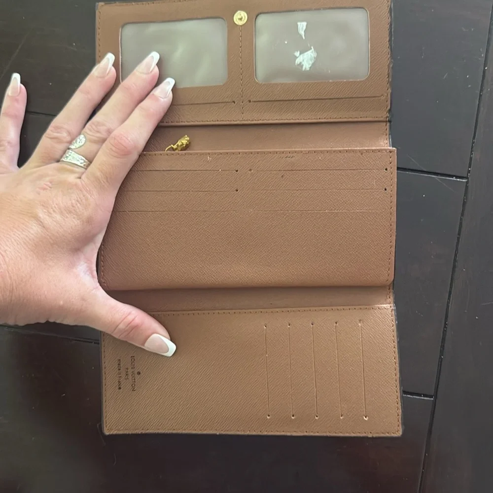 Canvas Long Wallet in Brown and Tan